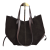 Laura Biaggi torebka damska typu shopper z napami zamszowa skóra naturalna brązowa czekoladowa elegancka włoska torebka shopper rozpinana do pracy na co dzień TS112-14
