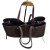 Laura Biaggi torebka damska typu shopper z napami zamszowa skóra naturalna brązowa czekoladowa elegancka włoska torebka shopper rozpinana do pracy na co dzień TS112-14
