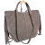 Borse in Pelle duża beżowa torebka shopper zamszowa z frędzlami skóra naturalna boho włoska pojemna shopperka zamszowa taupe