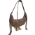 Borse in Pelle włoska torebka zamszowa typu banan zamszowa beżowa taupe skóra naturalna torebka hobo bag z frędzlami stylowy banan boho