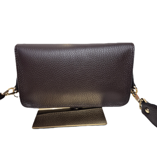 Vera Pelle mała torebka listonoszka skórzana brązowa czekoladowa instagramka włoska torebka crossbody saszetka skóra naturalna licowa