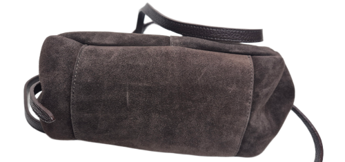 Laura Biaggi duża torebka damska shopper bag czekoladowa brązowa skórzana zamszowa włoska skóra naturalna z magnesami idealna na codzień na ramię 
