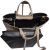 Laura Biaggi torebka damska typu mini shopper z napami skóra naturalna beżowa taupe elegancka włoska torebka mini shopper rozpinana z kosmetyczką do pracy na co dzień TS116-45